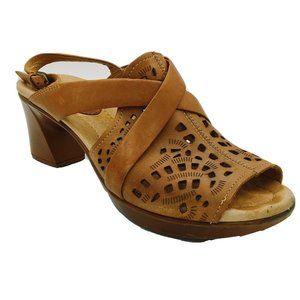 Earth Origins Alpaca 2 brown leather heels slip-on